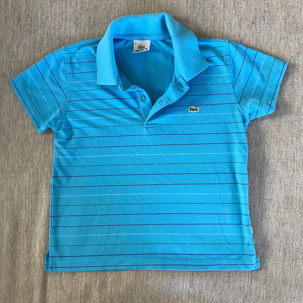 EUC Lacoste Boy's Striped Polo Size 4